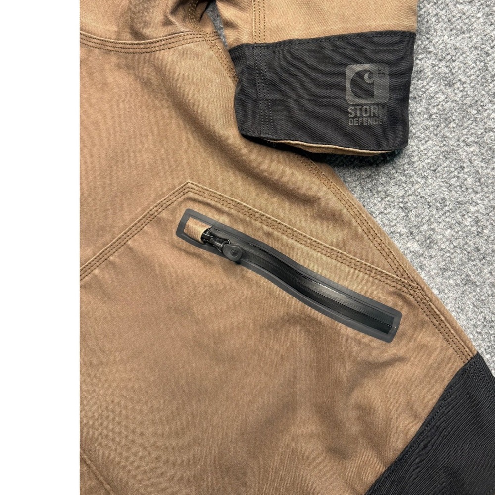Carhartt Quick Duck Harbor Storm Defender Workwear Jacket L Dark Canyon Brown - Picture 4 of 7